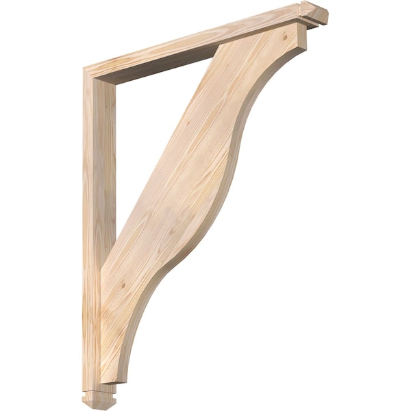 Ekena Millwork Funston Arts and Crafts Smooth Bracket w/ Offset Brace, Douglas Fir, 3 1/2"W x 30"D x 36"H BKT0402X30X36FST03SDF - main
